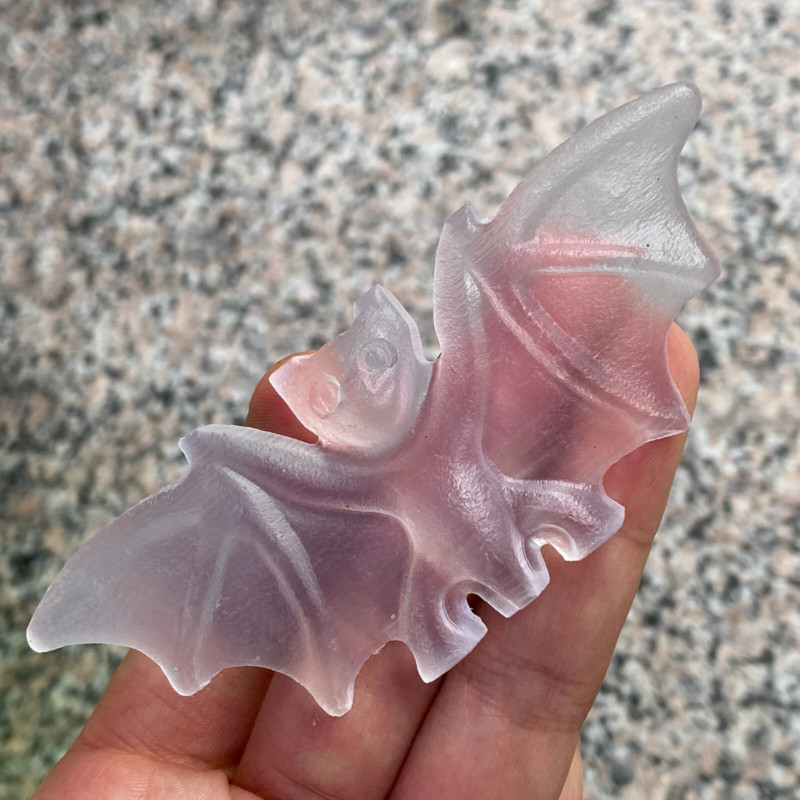 TOP 2.5”+ Natural Gypsum Selenite quartz bat hand carved crystal healing 1PC