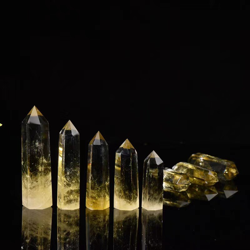 Natural Crystal Point Wand Tower Column Chakra Obelisk Quartz Healing Stone Rock