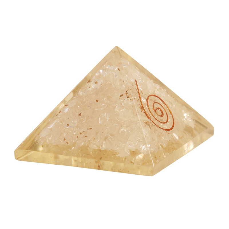 Clear Quartz Orgonite Pyramid Healing Crystal Orgone Gemstone Free Shipping