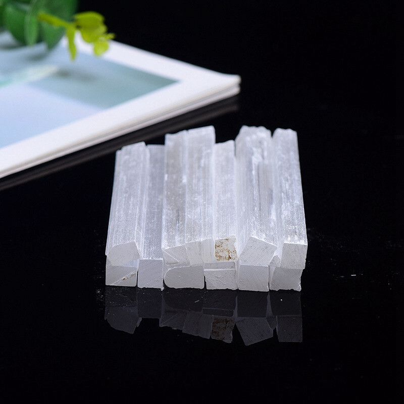 50-70mm Natural Quartz Crystal Selenite Stick Wand White Gypsum Blades Healing