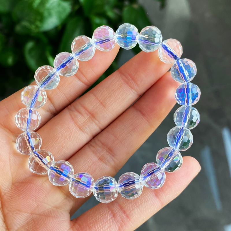 9.7mm Natural Blue Moonstone Strong Light Crystal Beads Bracelet
