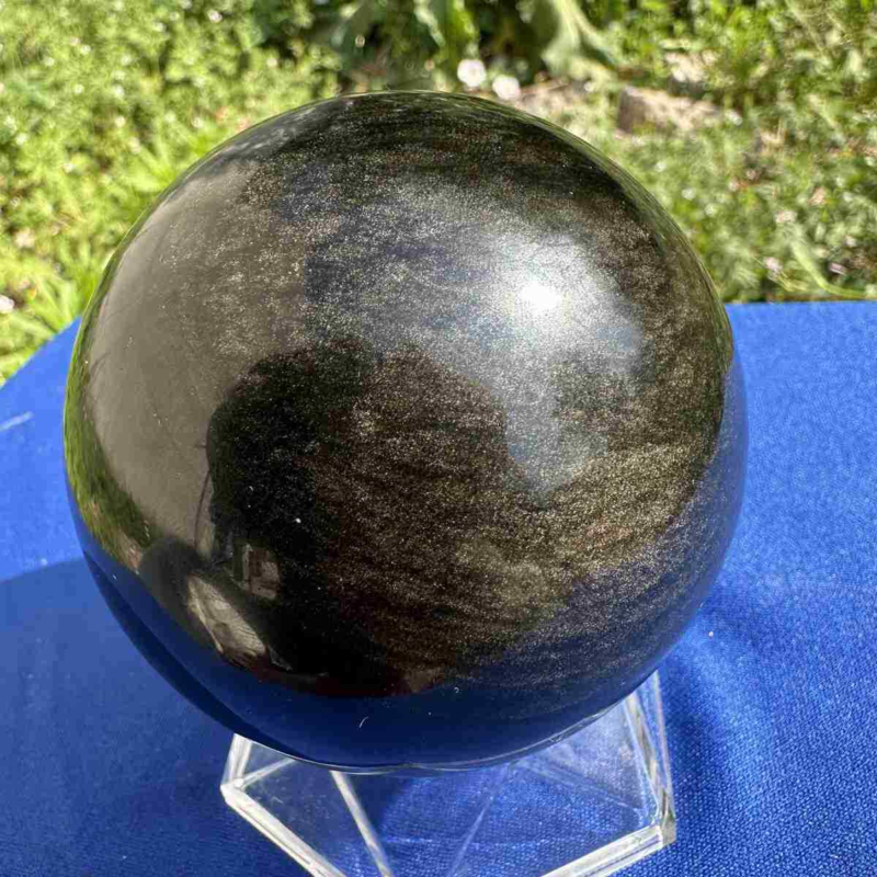 625g natural Gold obsidian sphere quartz crystal polished ball healingg