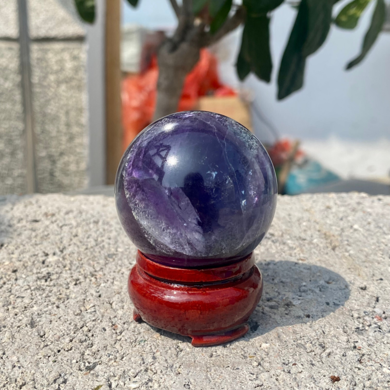 150g Natural Rainbow Fluorite Sphere Quartz Crystal Ball Healing Decor