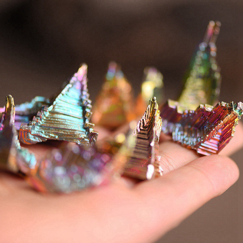 Natural Rainbow Aura Titanium Bismuth Healing Crystal Gemstone Specimens Reiki