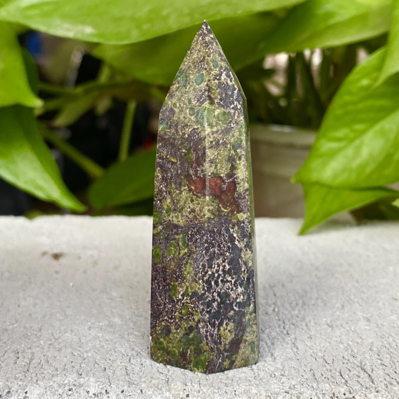 61G Natural Dragon Blood Column Obelisk Crystal Column Wand Point Healing Stone