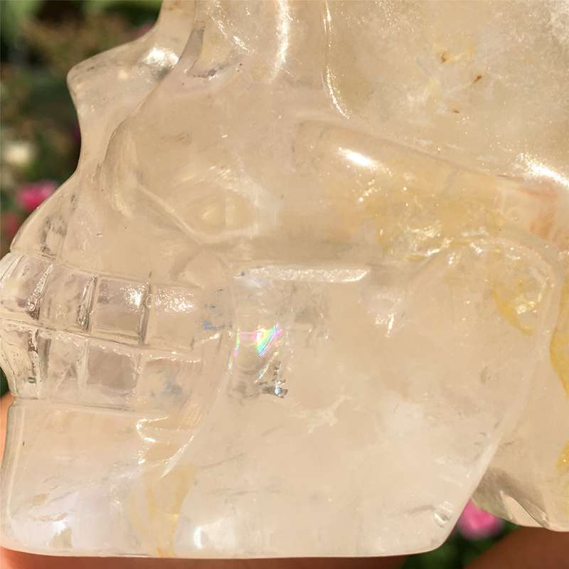 0.55kg Natural clear quartz skull carved Quartz Crystal skull Healing