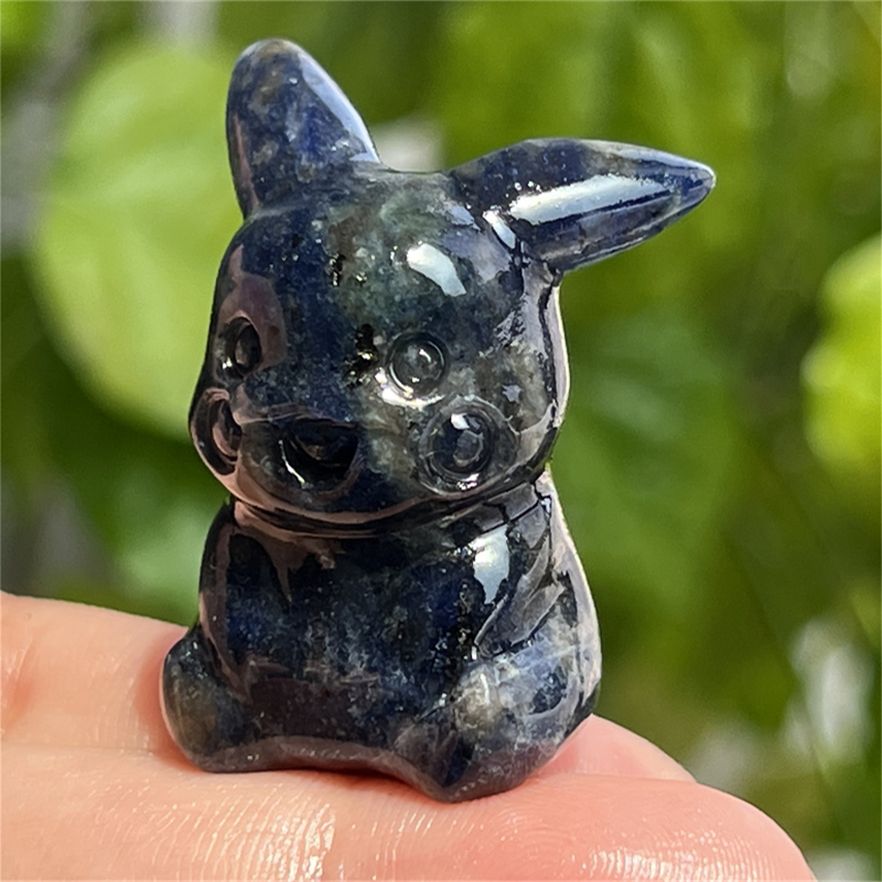 1.5" Natural quartz carved Pikachu skull Quartz crystal skull reiki healing