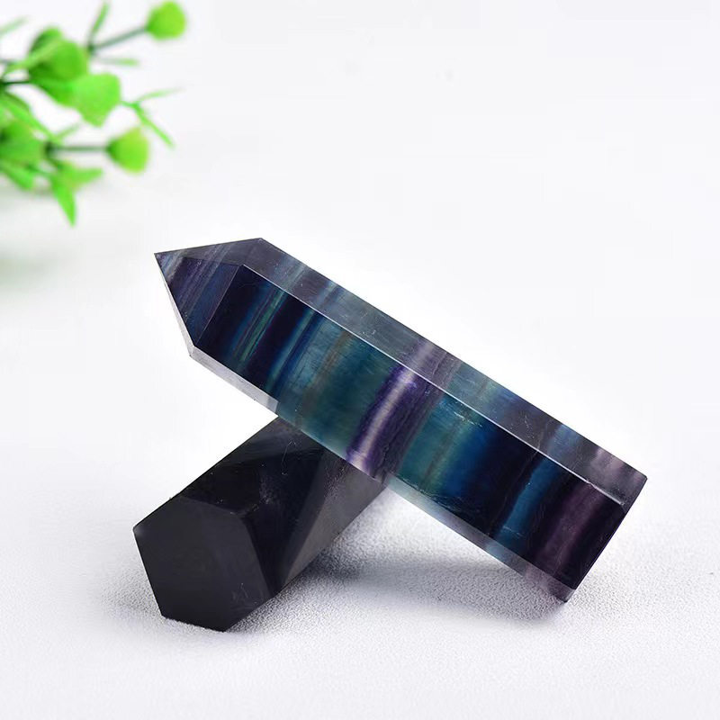 Natural Crystal Point Wand Tower Column Chakra Obelisk Quartz Healing Stone Rock
