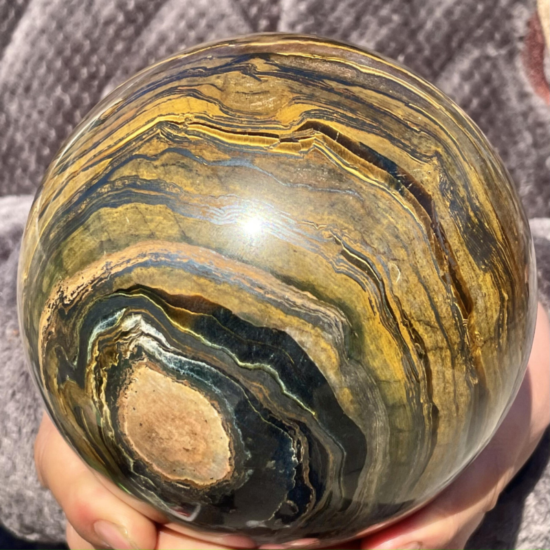 7.27LB Natural Tiger's Eye Ball Quartz Crystal Sphere Gem Healing Décor