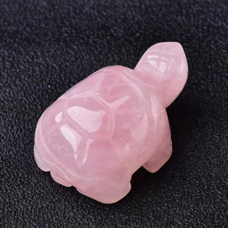 Natural Quartz Crystal Carved Longevity Tortoise Healing Gemstone Animal Turtle