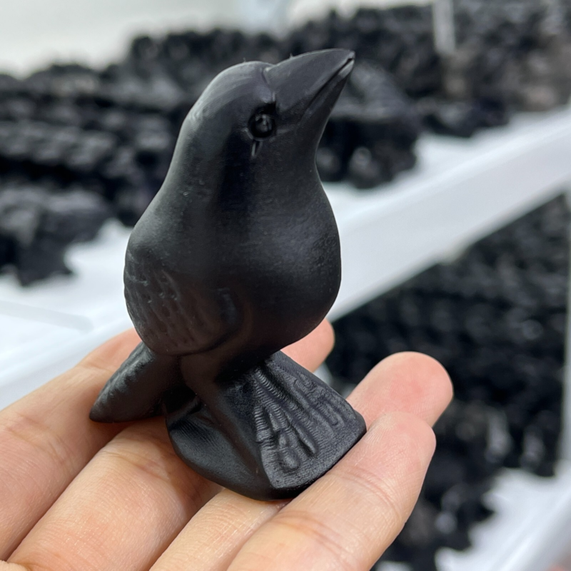 1pc Natural obsidian bird carved quartz crystal skull animal random gift 2”