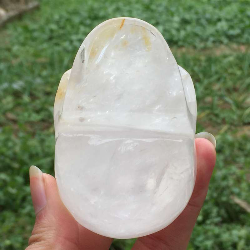 0.4kg Natural clear quartz skull carved Quartz Crystal skull Healing
