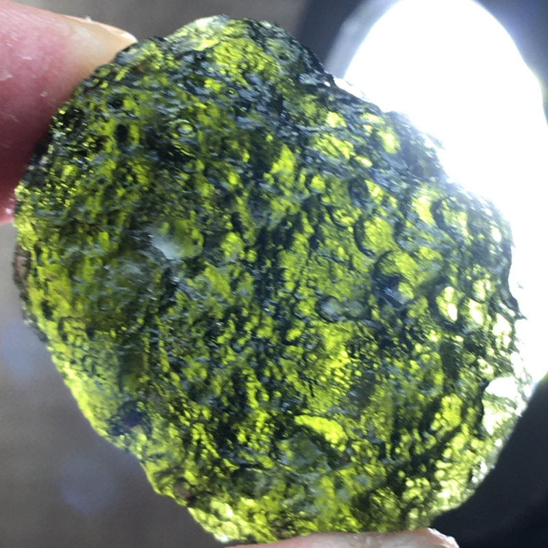 80.1Ct MOLDAVITE From Czech Republic From Meteorite Impact With Chips