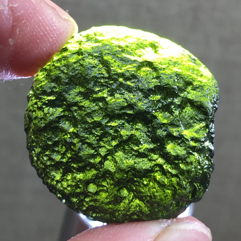 74.7Ct MOLDAVITE From Czech Republic From Meteorite Impact With Chips