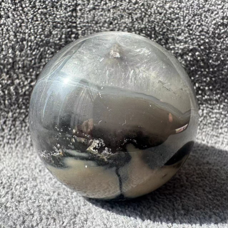 1pc 180+Natural Volcanic agate Ball quartz crystal sphere Reiki Healing 50mm+