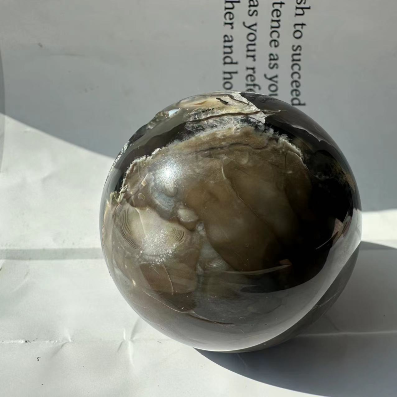 1pc 180+Natural Volcanic agate Ball quartz crystal sphere Reiki Healing 50mm+