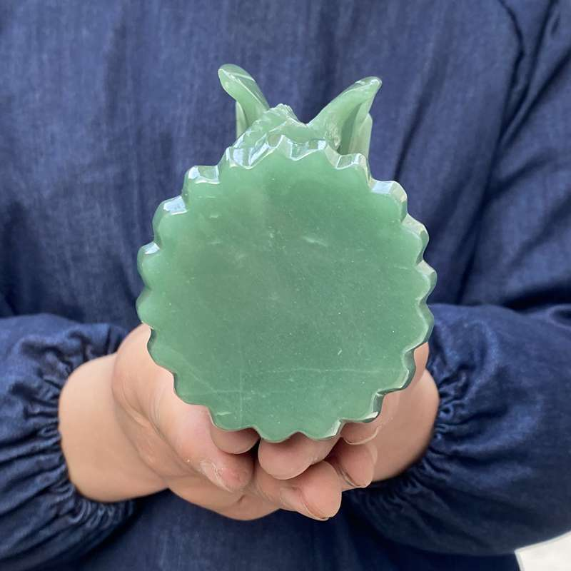 0.83kg Natural aventurine dragon skull carved Quartz Crystal skull Healing