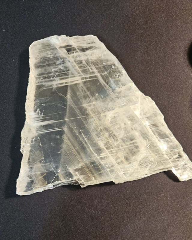 609g Natural Selenite Crystal Slab, Raw Phantom Slice, Gypsum Plate, Chakra