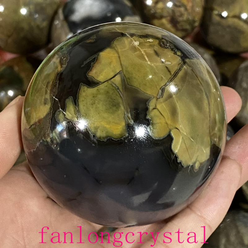 1pc Natural Fluorescent agate Ball Quartz Crystal Polished Sphere healing 55mm