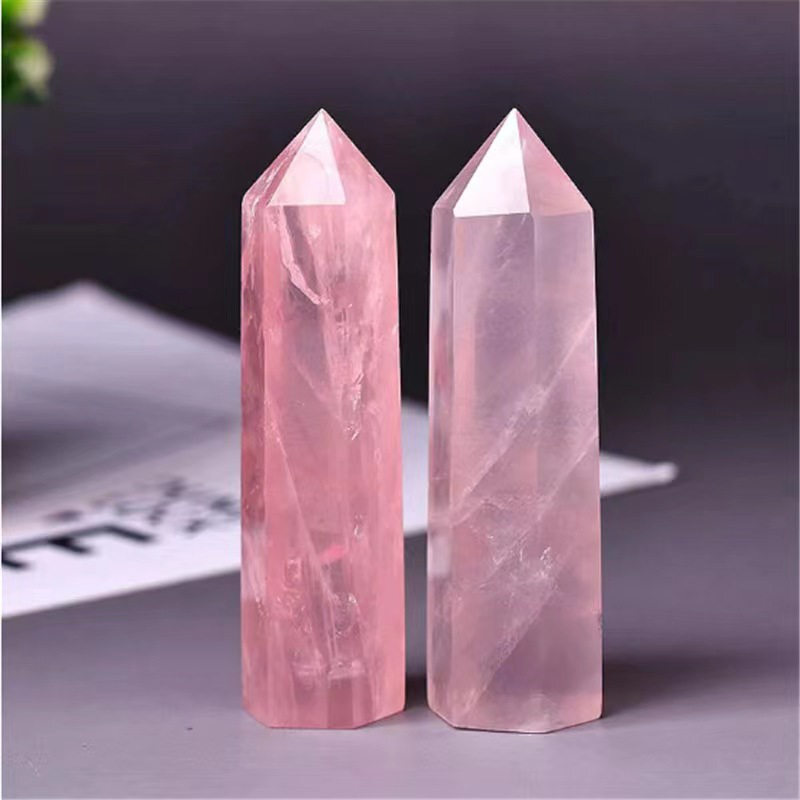 Natural Crystal Point Wand Tower Column Chakra Obelisk Quartz Healing Stone Rock