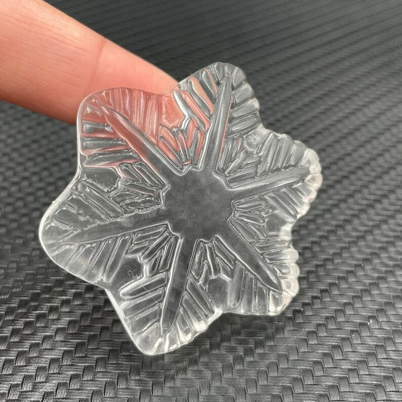 Titanium Clear Melting Stone Snowflake Quartz Crystal Carved Heal collection