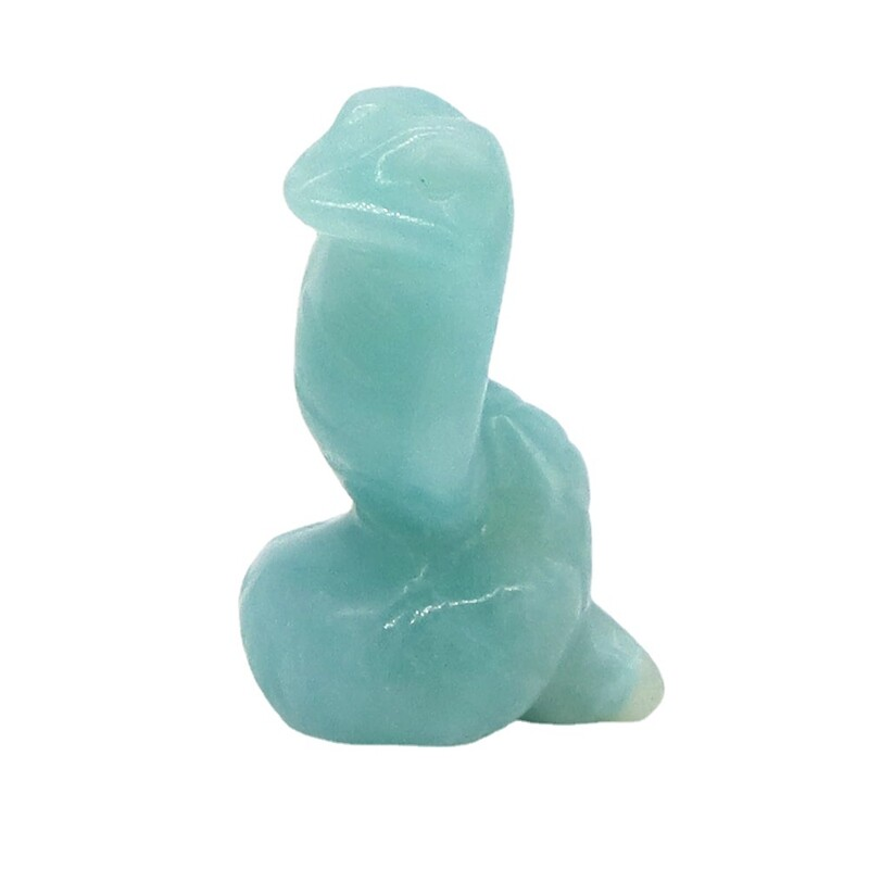 Natural Quartz Crystal Carved Snake Viper Healing Stone Cobra Animal Decor Reiki