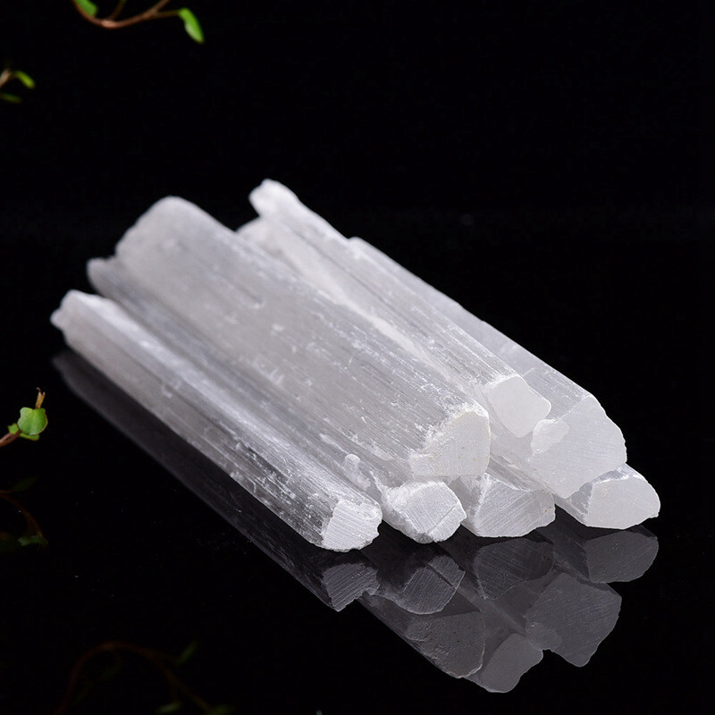10Pcs Natural Quartz Selenite Stick Wand White Gypsum Crystal Point Stone Blades