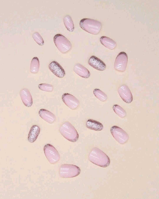 Press On Nails Short Oval Various Colours Nude False Fake Nail 24pcs With Glue
