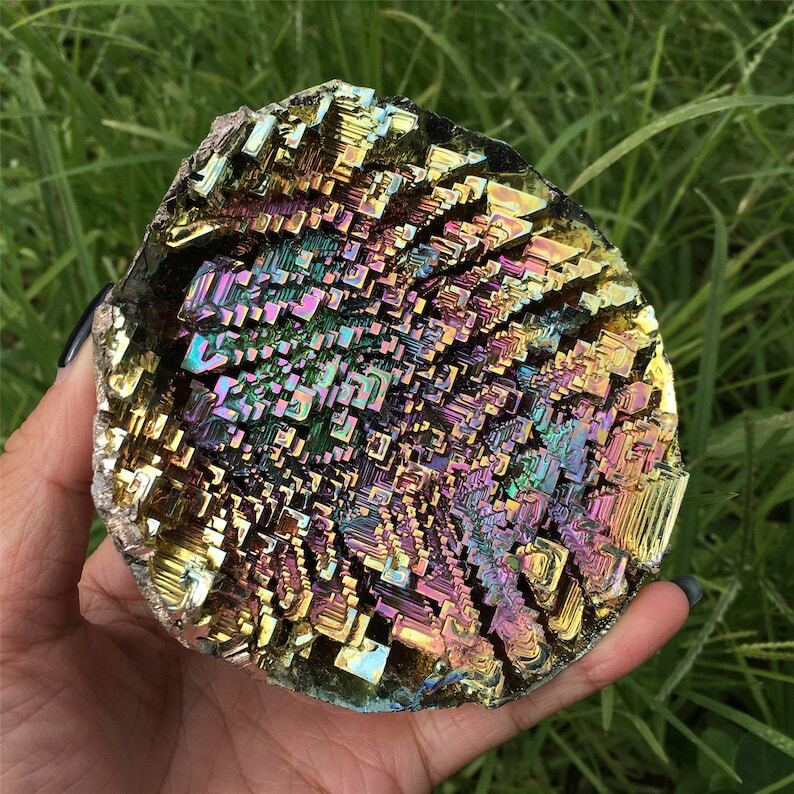 1PC Natural Bismuth Ore Bow Quartz Specimen TowerReiki Healeaching Materials