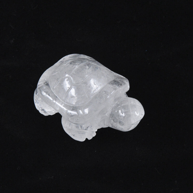 Natural Quartz Crystal Carved Longevity Tortoise Healing Gemstone Animal Turtle