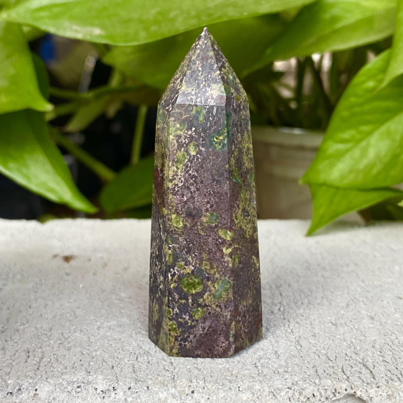 61G Natural Dragon Blood Column Obelisk Crystal Column Wand Point Healing Stone