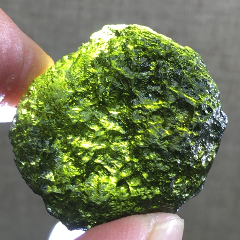 74.1Ct MOLDAVITE From Czech Republic From Meteorite Impact With Chips