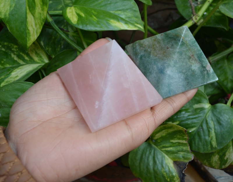 Chakra Pyramid Stone Crystal Yoga Healing NATURAL Spirituality Specimen~I-4842