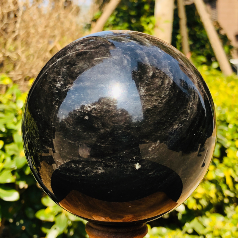 2.99LB TOP Natural Silver Obsidian Sphere Crystal quartz Ball Healing 786