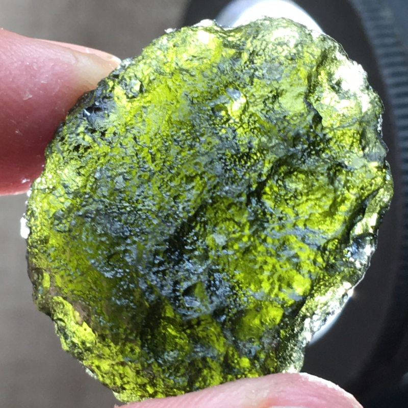 80.1Ct MOLDAVITE From Czech Republic From Meteorite Impact With Chips