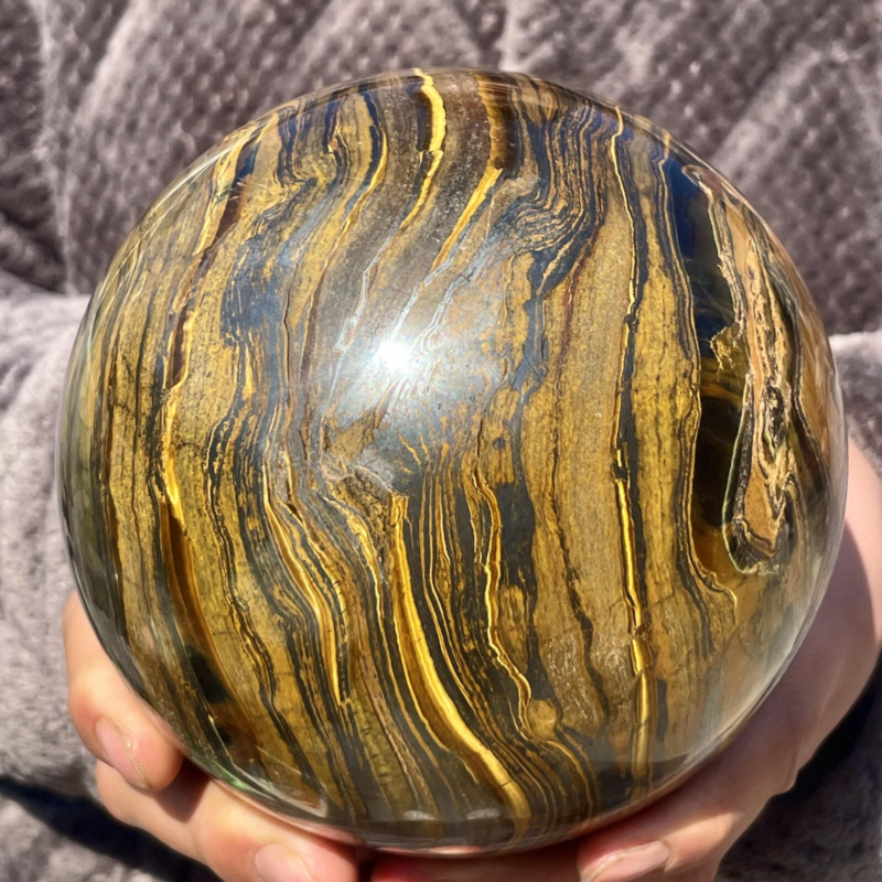 7.27LB Natural Tiger's Eye Ball Quartz Crystal Sphere Gem Healing Décor