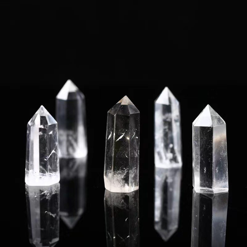 Natural Crystal Point Wand Tower Column Chakra Obelisk Quartz Healing Stone Rock