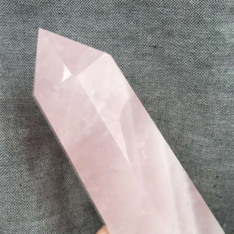 1.04kg Natural Rose Quartz Obelisk Quartz Crystal Point Wand Healing Gem