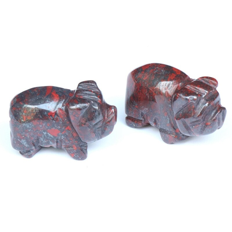 Natural Colorful Quartz Mini Crystal Piggy Animal Carved Chakra Gemstone Decor