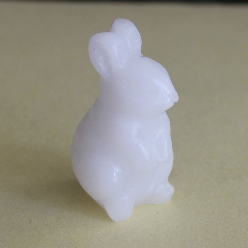 Carved gemstone crystal rabbit bunny figurine animal carving home decor 1.5''