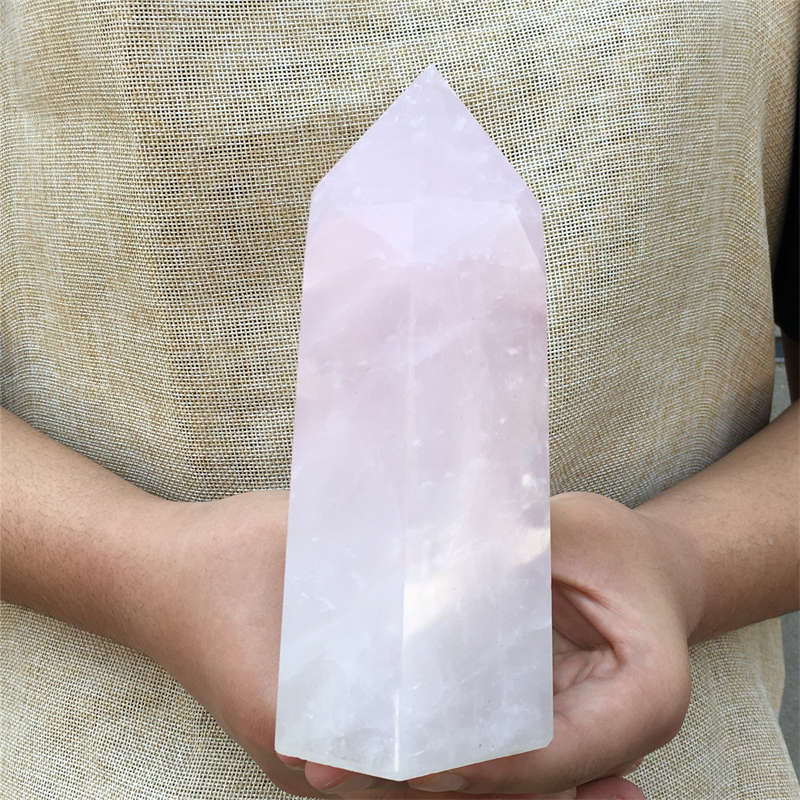 1.07kg Natural Rose quartz obelisk quartz cystal wand point gem healing