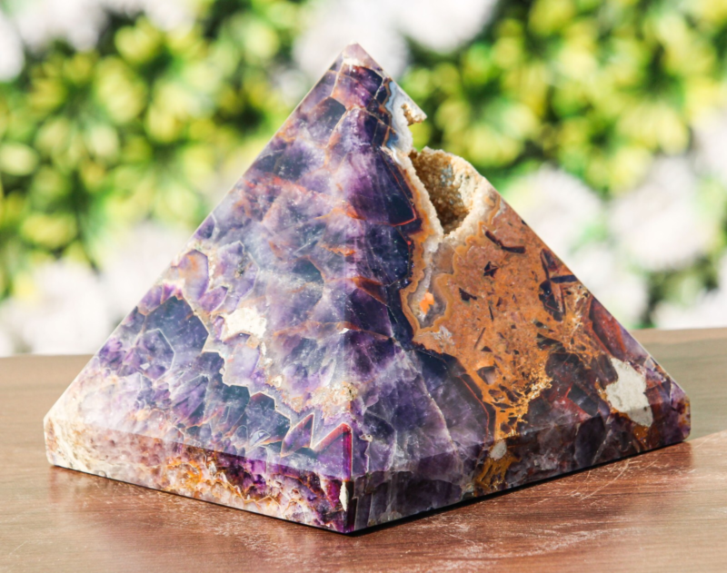Superb 190MM Natural Blue Auralite 23 Stone Healing Chakra Egyptian Pyramid