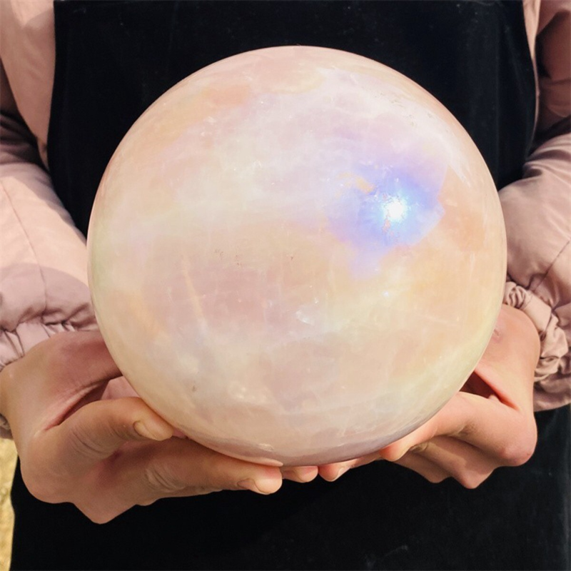 4780g Rose Crystal Ball Treasure electroplated Powder Healing Sphere