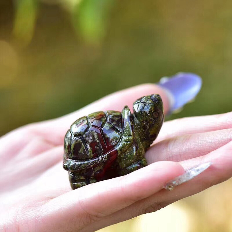 Natural Quartz Crystal Carved Longevity Tortoise Healing Gemstone Animal Turtle