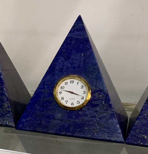 600-Gram Good Quality Lapis Pyramid clock Antique From Afghanistan