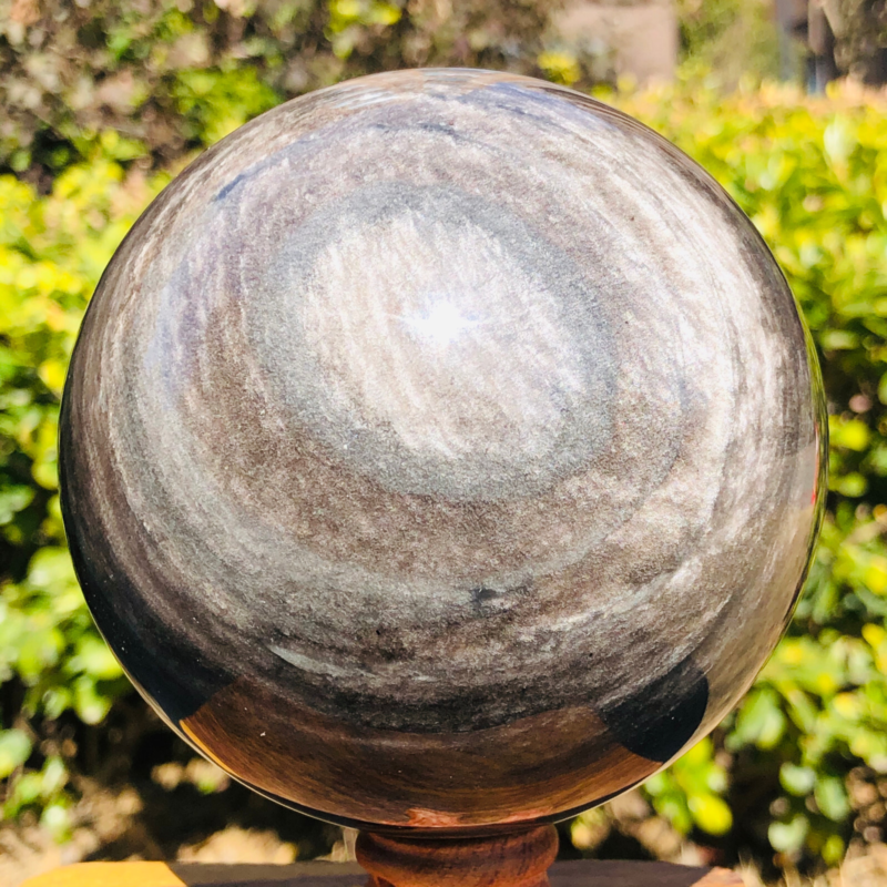3.82LB Natural Silver Obsidian Sphere Crystal quartz Ball Healing