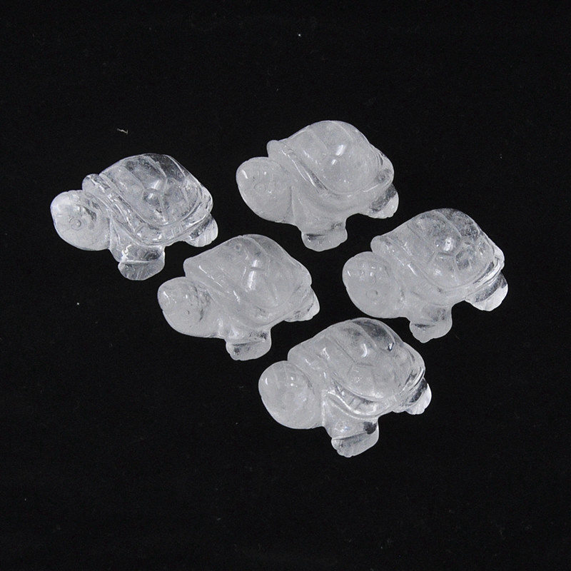 Natural Quartz Crystal Carved Longevity Tortoise Healing Gemstone Animal Turtle