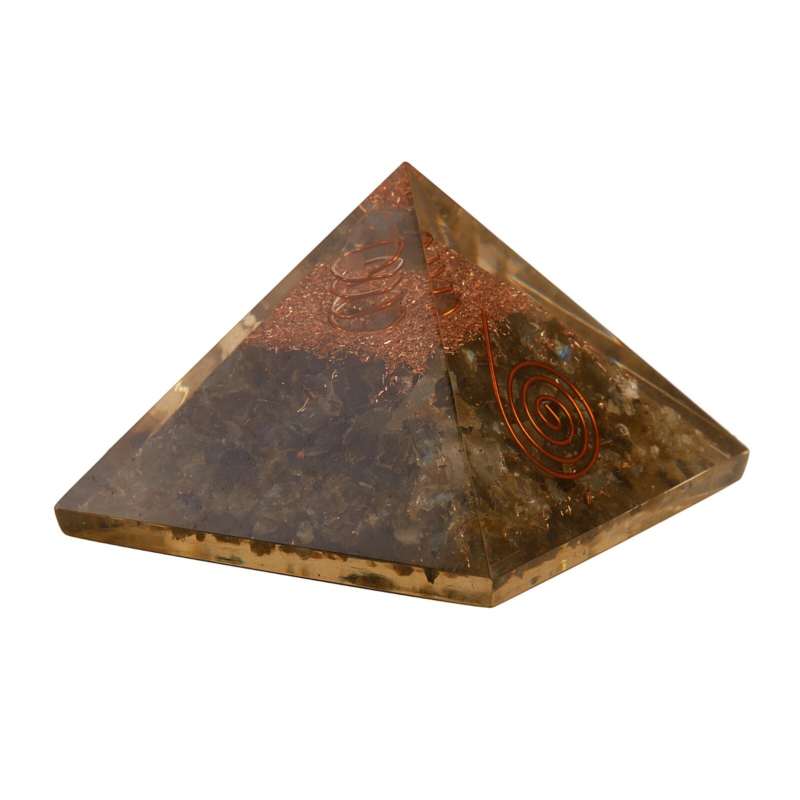 Labradorite Gemstone Orgone Pyramid EMF Protection Energy Free Shipping