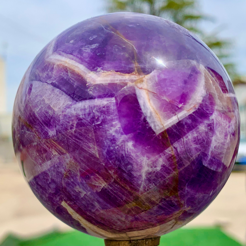 1.14LB Natural beautiful Dream Amethyst Quartz Crystal Sphere Ball Healing