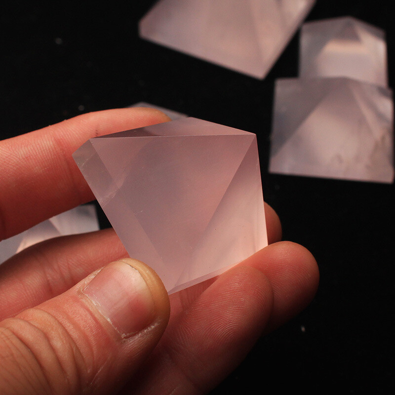 Natural Raw Pink Rose Quartz Gemstone Crystal Energy Reiki Mineral Tower Pyramid